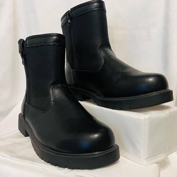 Thermal King-Haband's Men's Size 8D Faux Fur Insulated Boots-Black-Zip Each Side - Picture 1 of 16